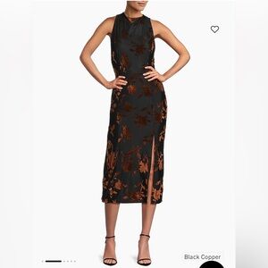 Hutch Darby Burnout Velvet Midi Dress